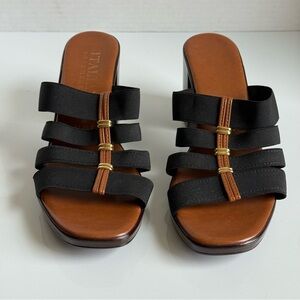 Italian Shoemakers Womens Clover 4-Band Wedge Sandals Size 7.5